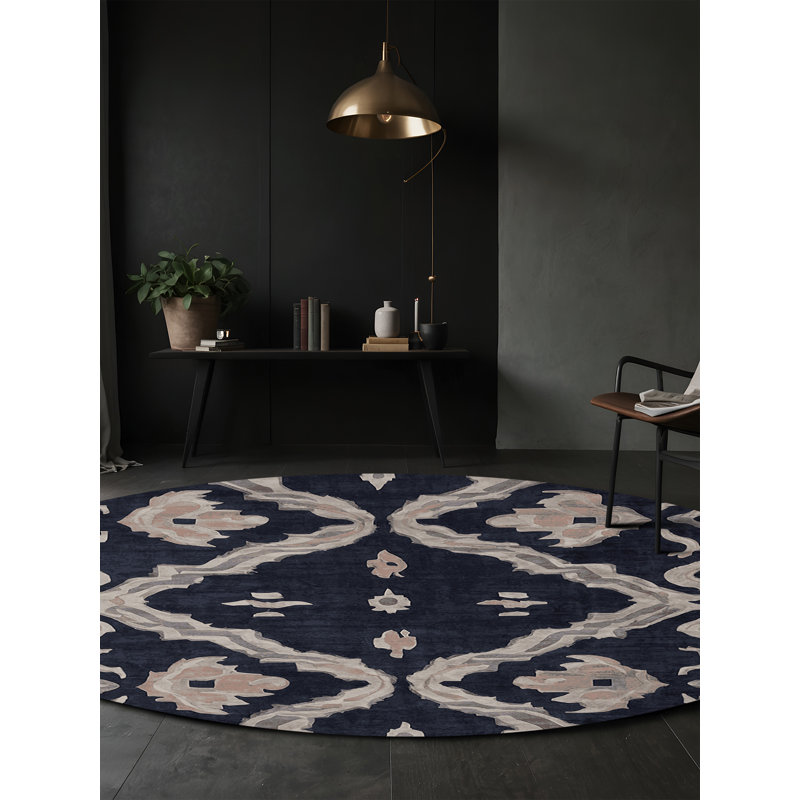 Silky Soft Plush Gray Area Rug, Round 6'