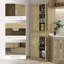 Armoire de rangement haute de 72 po avec panneau décoratif en rotin HOMcom, armoire de rangement de cuisine autoportante Boho avec 4 portes, tiroir, tablette à 5 niveaux et tablettes réglables, chêne