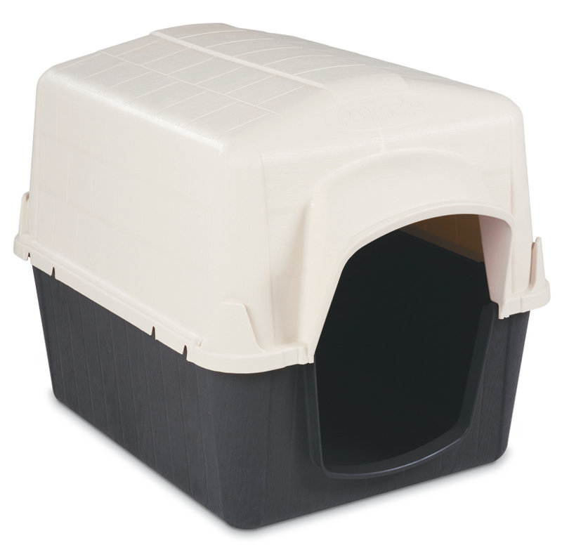 Medium Black and White Insulated Plastic Dog House