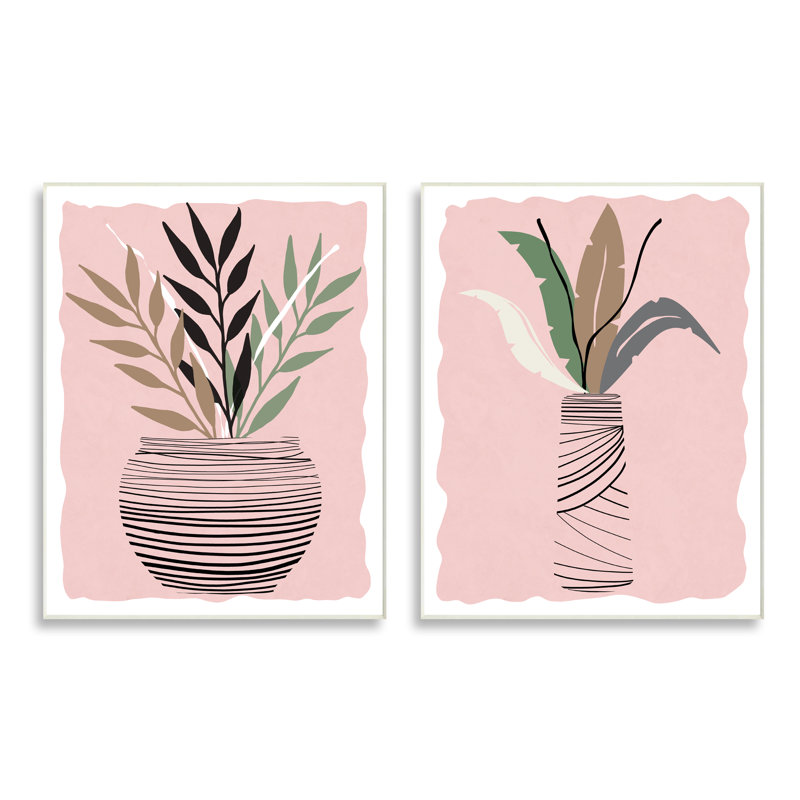 Vase excentrique à feuilles de fougère tropicale Daniela Santiago, H 10 po x l 15 po, Plaque murale