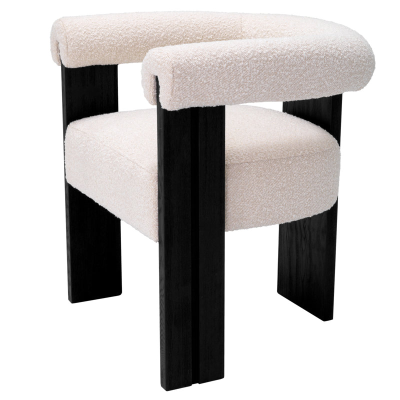 Percy 20.08'' H Upholstered Ash Arm Chair, Bouclé Cream