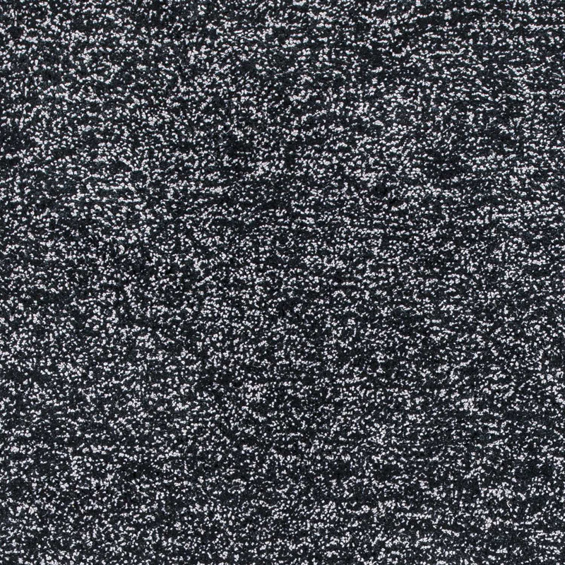 Tapis d'intérieur noir à poils longs Heather