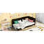 Lit de jour simple, conception Mid-Century avec accoudoirs et accoudoirs en bois-130753975