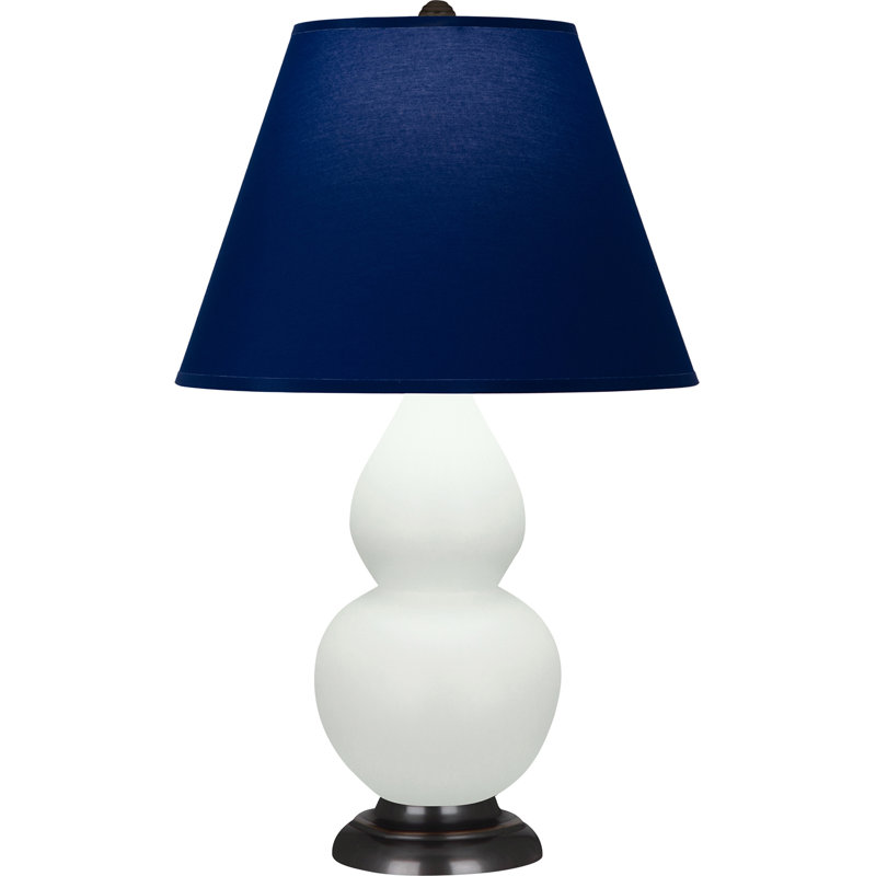 Petite lampe d'appoint à double gourde, Bleu marine/gris, H 22,75 po x l 6 po x P 15 po, Vert clair / bronze