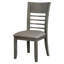 Ensemble de 2 chaises d'appoint en tissu gris avec dossier à lattes Elysia