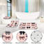 Pastel Bow Print Set of 3 Bathroom Rug Collection Pink