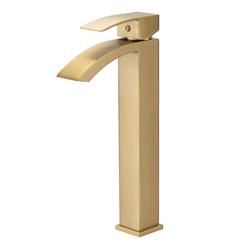 Brushed Gold Cartridge Valve Basin Faucet For Hotel Bathroom Sink Deck-Mounted Commercial, Brushed Gold