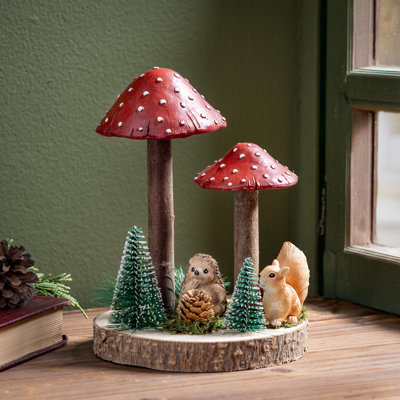 Resin Mushroom Forest Table Décor, 7.5"H