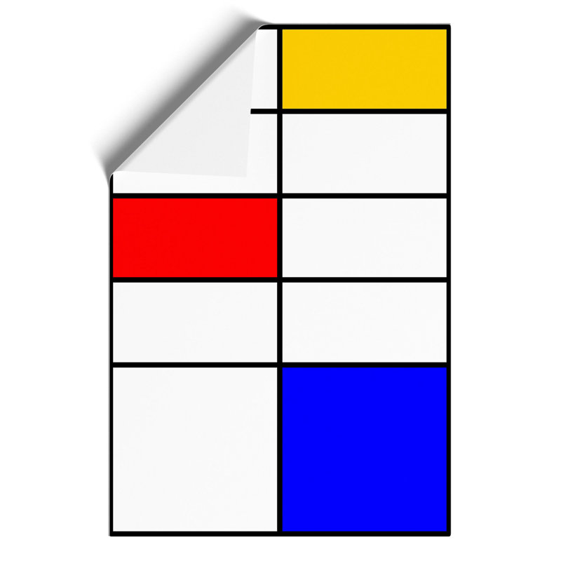 Composition Vol.4 by Piet Mondrian - Unframed Graphic Art, 84cm H x 59cm W x 0.1cm D