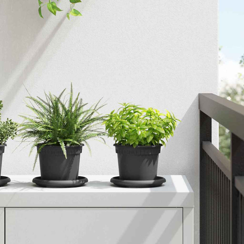 Pot Planter, 10cm H x 12.5cm W x 12.5cm D, Black