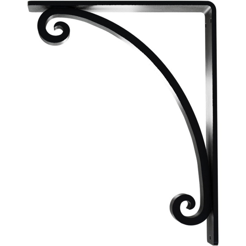 Support en fer forgé Legacy, H 10 po x l 1,5 po x P 7,5 po, Noir