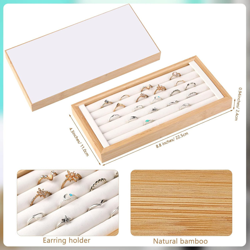 Porte-bijoux en bois +, Beige / naturel