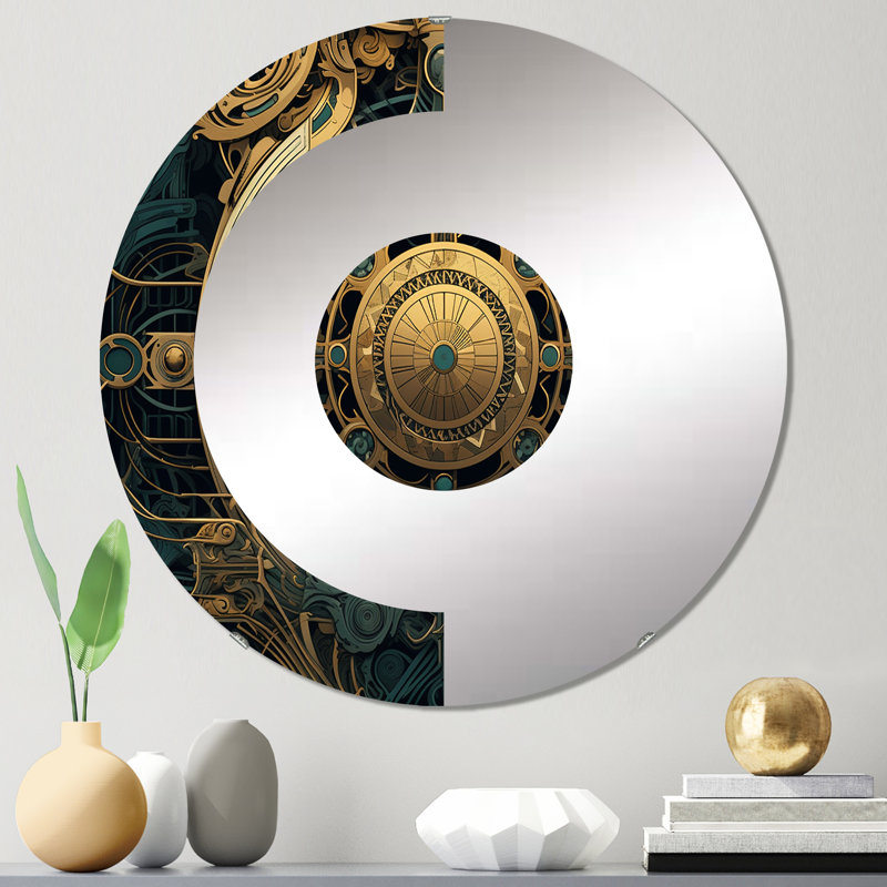 Miroir mural demi-cercle antique, 31,4 po x 31,4 po