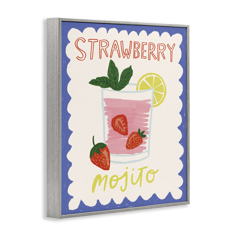  Strawberry Mojito Drink Giclee Art by Lisa Barlow, H 30 po x l 24 po, Estampe numérique Farmhouse