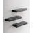 3 Piece Black Floating Wall Shelves