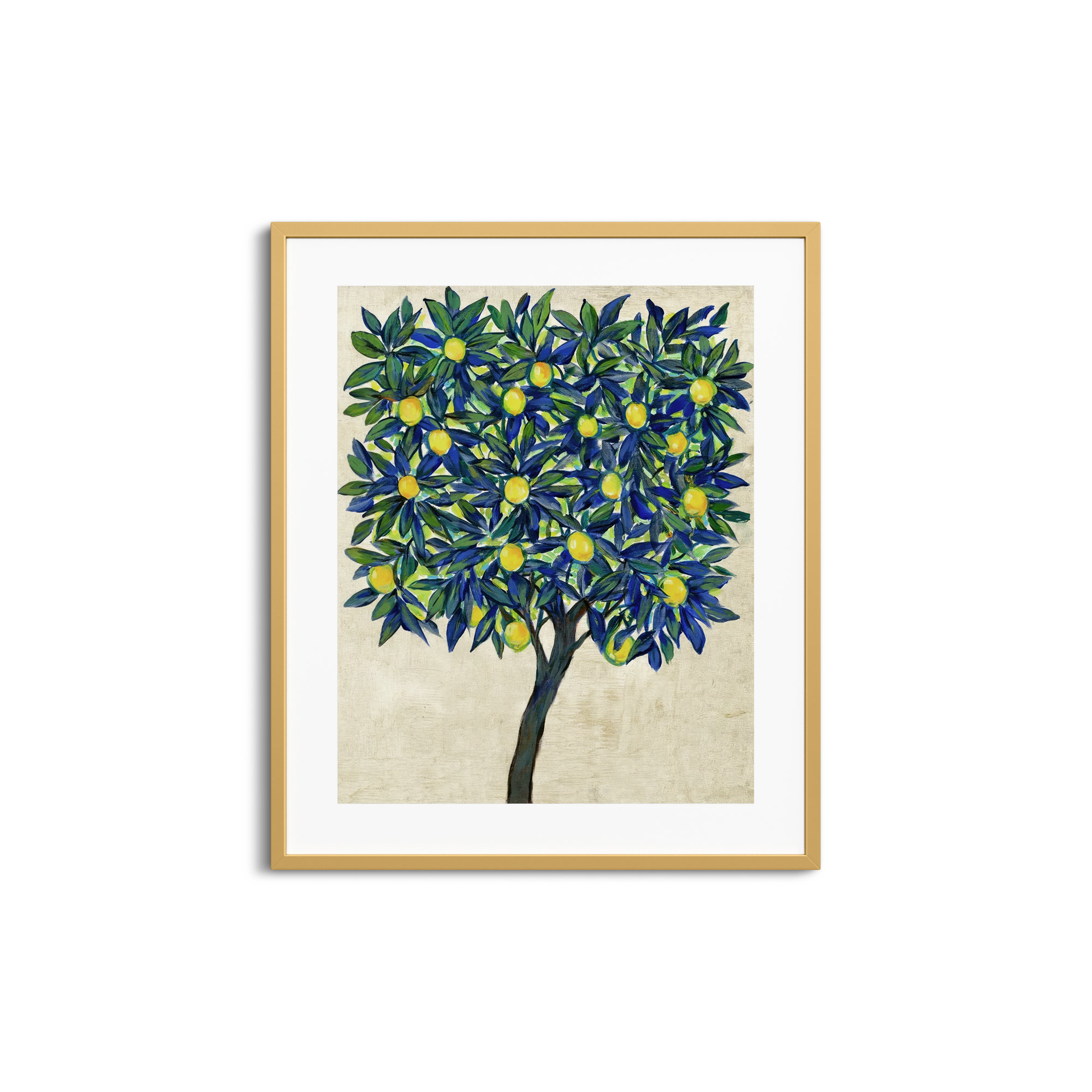 Lemon Tree Composition II by Tim Otoole, Gold, 33.17" H x 27.8" W x 0.88" D