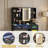 43" Wide Black Glass Top Makeup Vanity With Lighted Mirror And Power Outlets-346560946