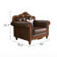 Chaise de salon de style européen. Fauteuil en cuir véritable touffeté de 46 po de largeur