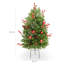 3 ft / 90cm Outdoor Christmas Tree Set of 2, Pre-Lit Artificial Trees with Metal Stakes