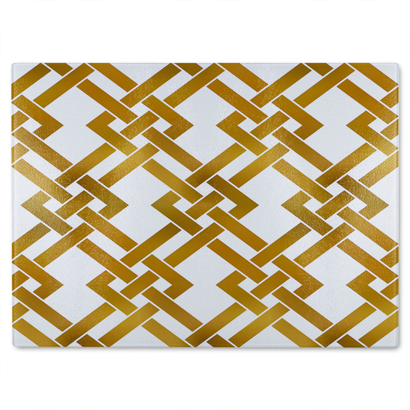 Geometric Chain Glass Chopping Board, 40cm L x 28cm W