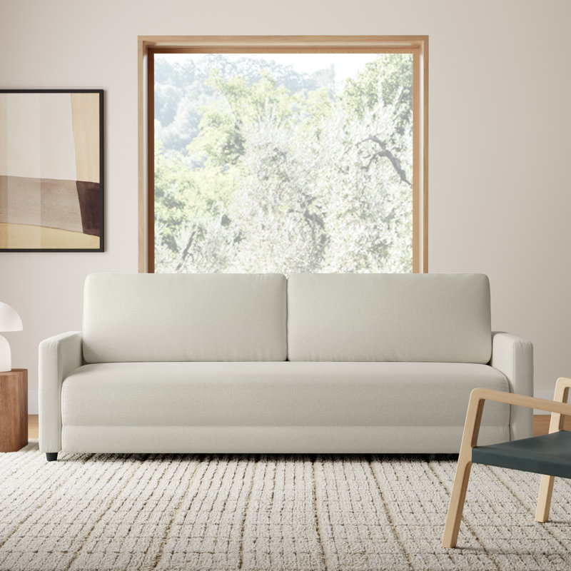 Savelle 88'' Square Arm Sleeper, Milo Linen Chenille