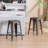 Counter Stool with Metal Frame, Backless Stackable Bar Stool-1844377921