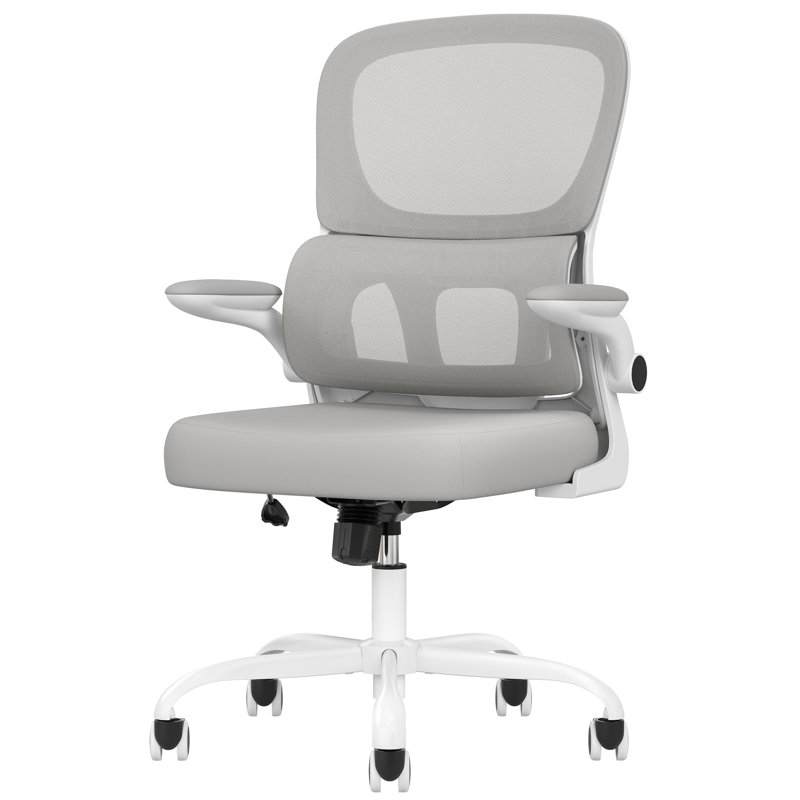 Ergonomic Home Office Mesh Task Chair Computer Chair, Gray, White