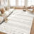 5X7 Ft Soft Boho Farmhouse Area Rug - Washable Non-Slip Low Pile Carpet, Light Brown/Cream Indoor Rug For Bedroom, Dining Room And Living Room
