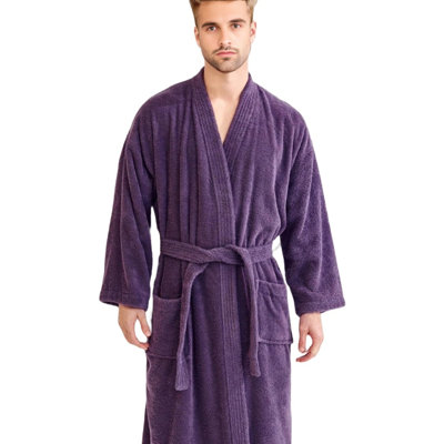 Ladijah Cotton Terry Cloth Gender Neutral Mid-Calf Bathrobe with Pockets