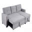 Upholstered Pull Out Sectional Sofa With Chaise-404542357