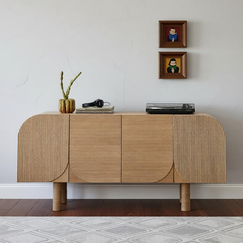 Buffet simple et rétro avec rangement, H 33,85 po x l 70,86 po x P 16,53 po