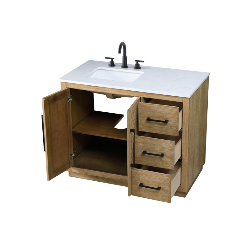Meuble-lavabo simple 42 po, Lin chêne