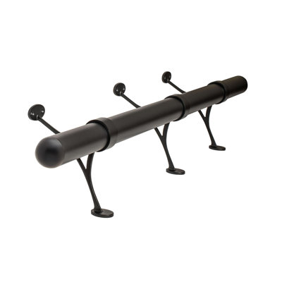 Outwater 6’ Bar Foot Rail Kit – Complete Undercounter Mount Hardware And Tubing, Dome End Cap Matte Black Finish