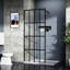 Écran de douche 34 po x 72 po, noir, verre trempé, installation stable, porte noire 34 po x 72 po, installation simple