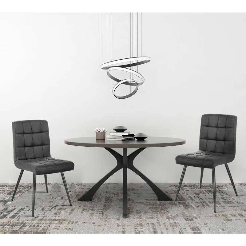 Anzalone Upholstered Dining Chair, Dark Grey