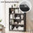 Grey Bookshelf For Bedroom 4 Shelf Office Bookcase 48 Inches Tall Modern Wood Bookshelf For Living Room 4 Tier Wide Manga Bookshelves Library Bookcase