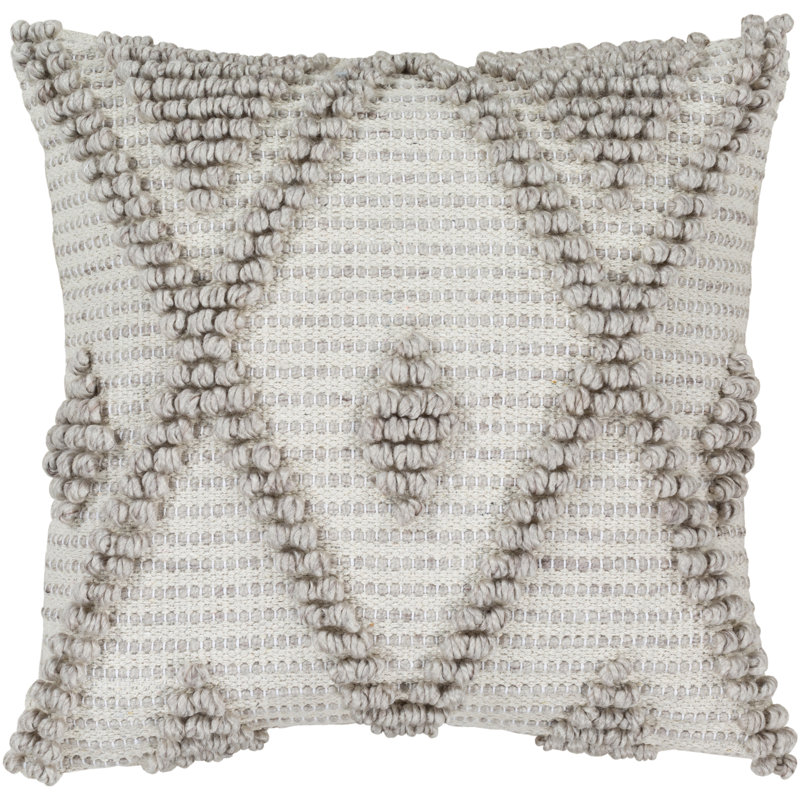 Embroidered Cotton Blend Reversible Throw Pillow, Down, 22" x 22"