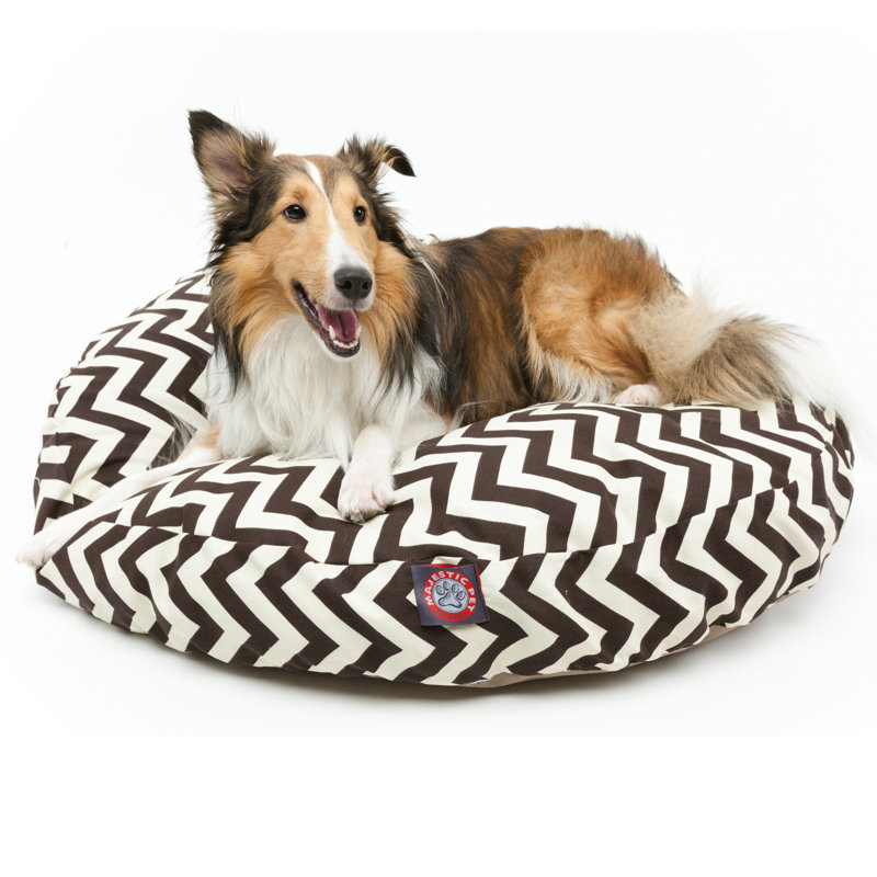 Coussin Zig Zag, Grand (l 42 po x P 42 po x H 5 po), Chocolat