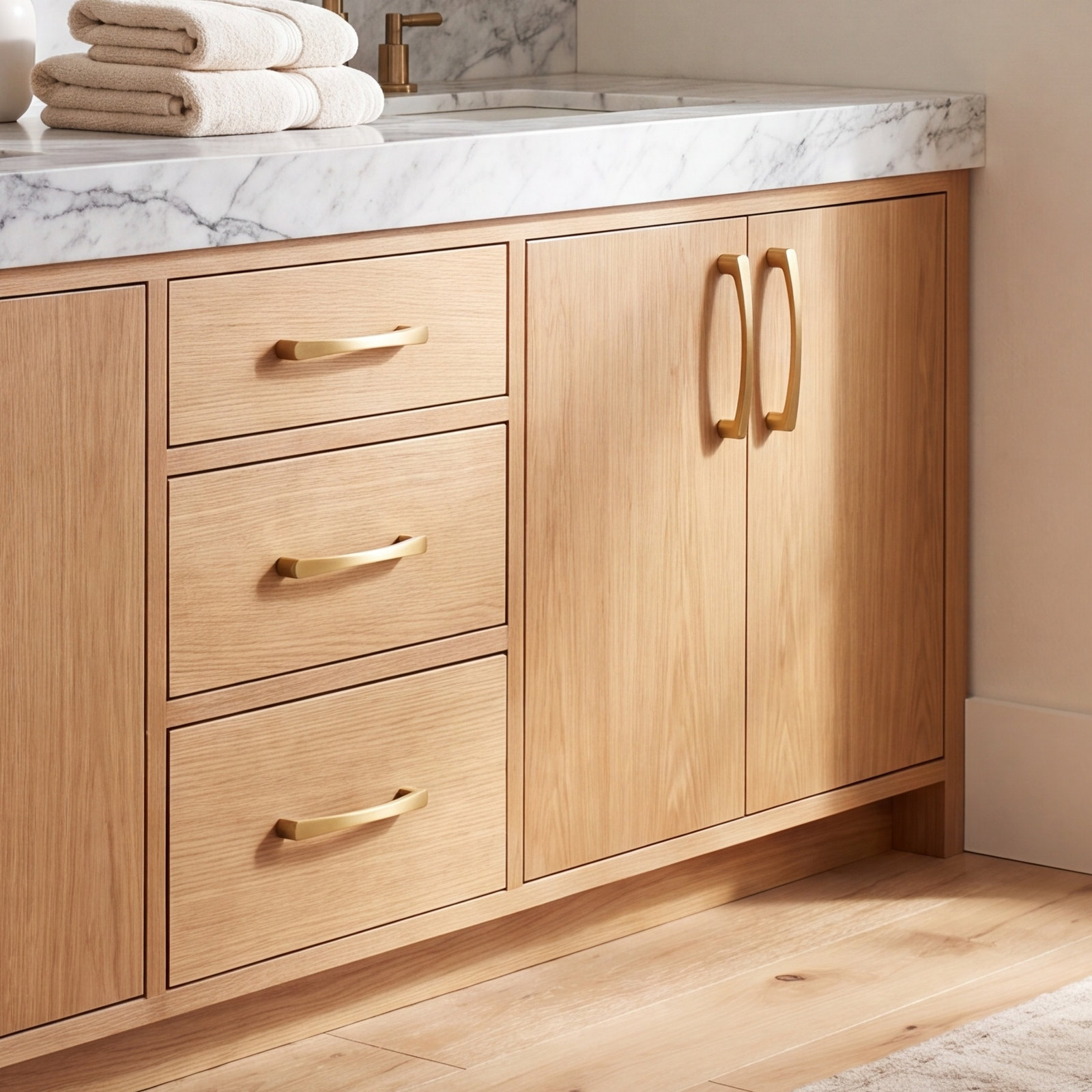 Nouveau 5" Bar Cabinet Pull, Honey Bronze