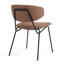 Ensemble de 2 chaises de salle à manger en faux cuir brun Chantay avec pieds en fer noir