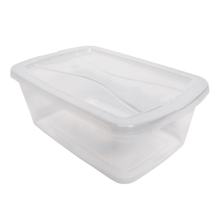 Rubbermaid Cleverstore 30 Quart Plastic Storage Tote Container with Lid (6  Pack)