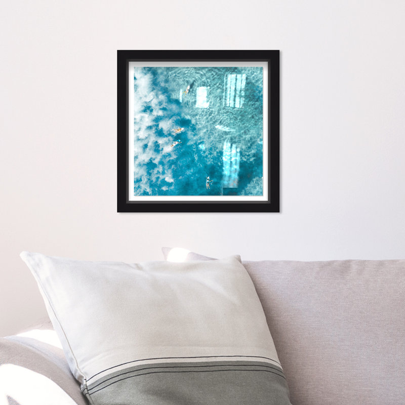 Surfing Seas - Shadowbox, H 14 po x l 14 po x P 0,5 po, Noir