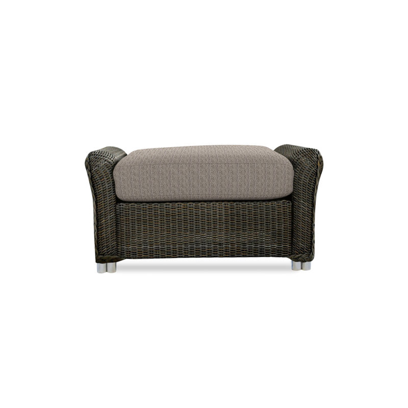 Reflections Outdoor Ottoman, Yoko Mist, Mink