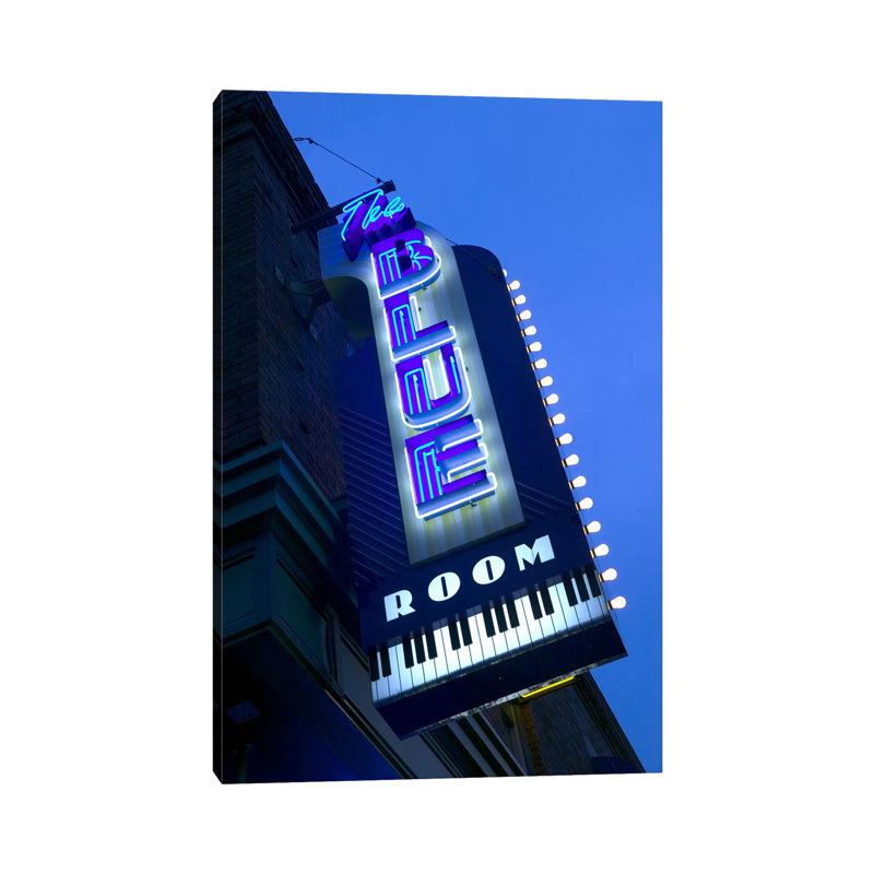 The Blue Room Jazz Club, 18Th And Vine Historic Jazz District - Wrapped Canvas Print, 20.32 cm H x 30.48 cm W