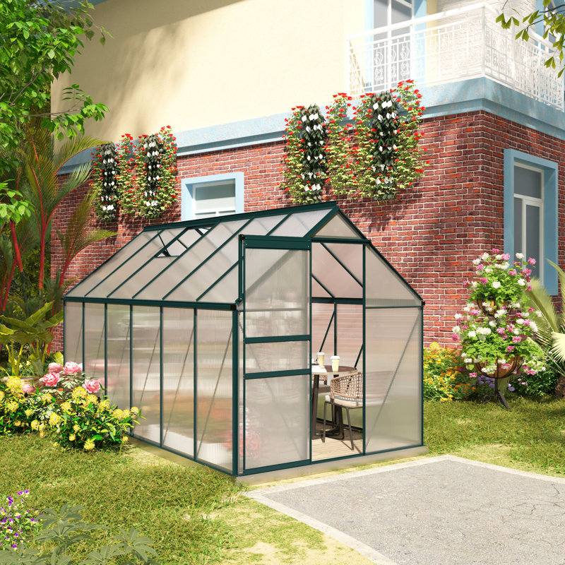 Serre en polycarbonate, serre accessible à pied, Vert,  6 pi x 12 pi x 6,5 pi
