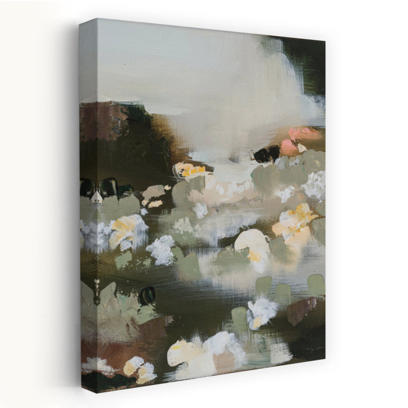 Flora, paysage abstrait éthéré, art floral contemporain, H 24 po x l 16 po