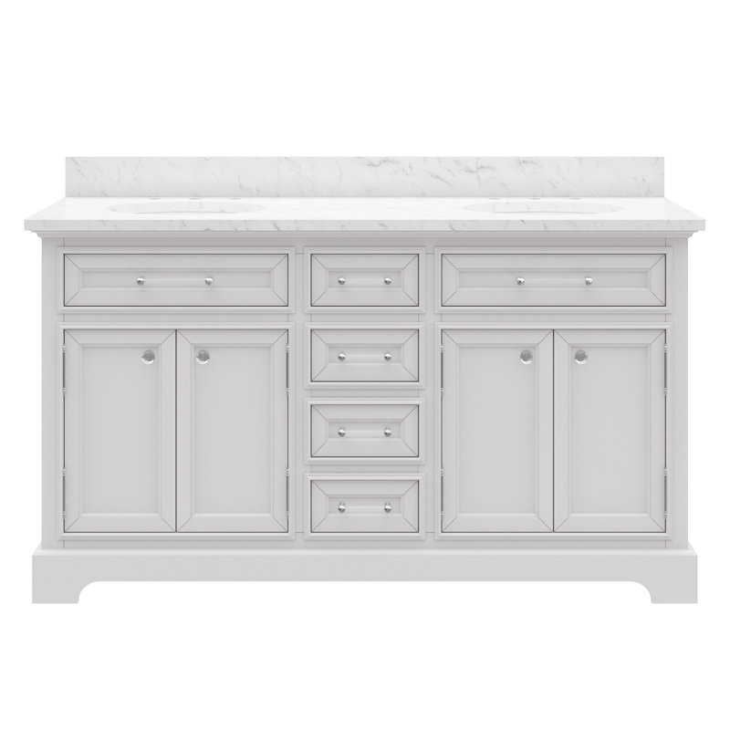 Derby 72'' W Double Vanity, White, 60"