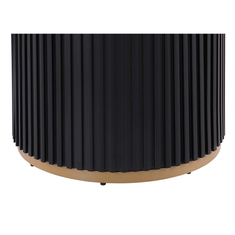 Table de salle à manger de 46 pouces en faux marbre, base en métal noir Wave avec décoration dorée - peut accueillir 4 personnes pour la cuisine et la salle à manger