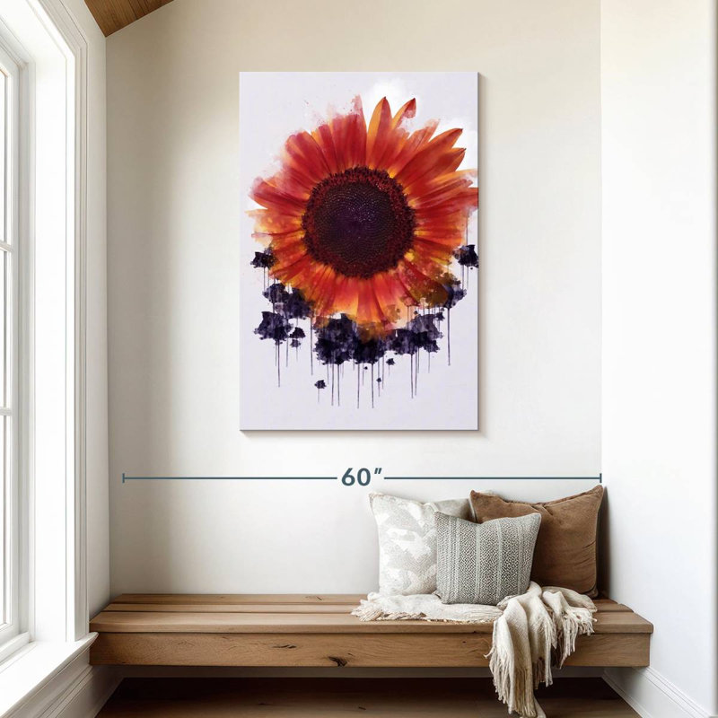 Tournesol rouge, H 45 po x l 30 po
