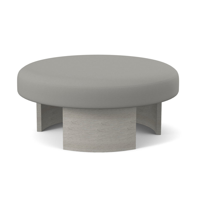 Eclipse Round Ottoman, Bisque, Fizz Ivory 100% Polyester
